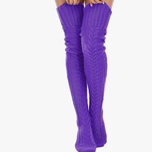 Women's Cable Knitted Thigh High Socks